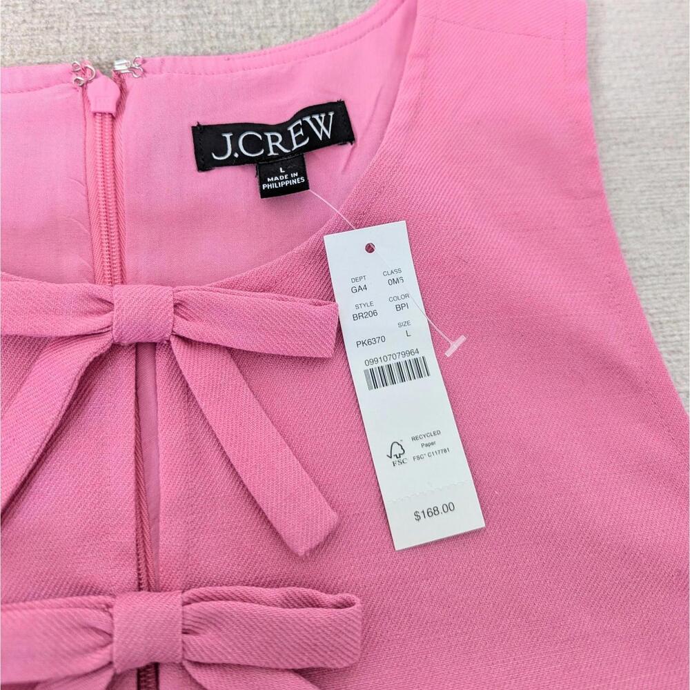 NWT J. Crew linen blend bow front sleeveless shift dress - Picture 7 of 8